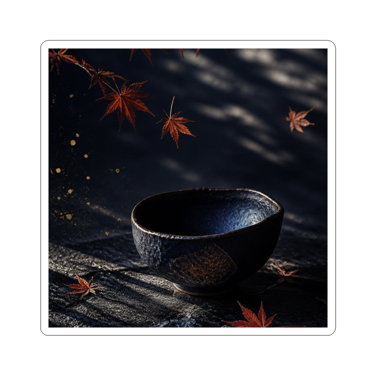 Ceramic Bowl Autumn Sticker | Dark Japandi Luxurious Design