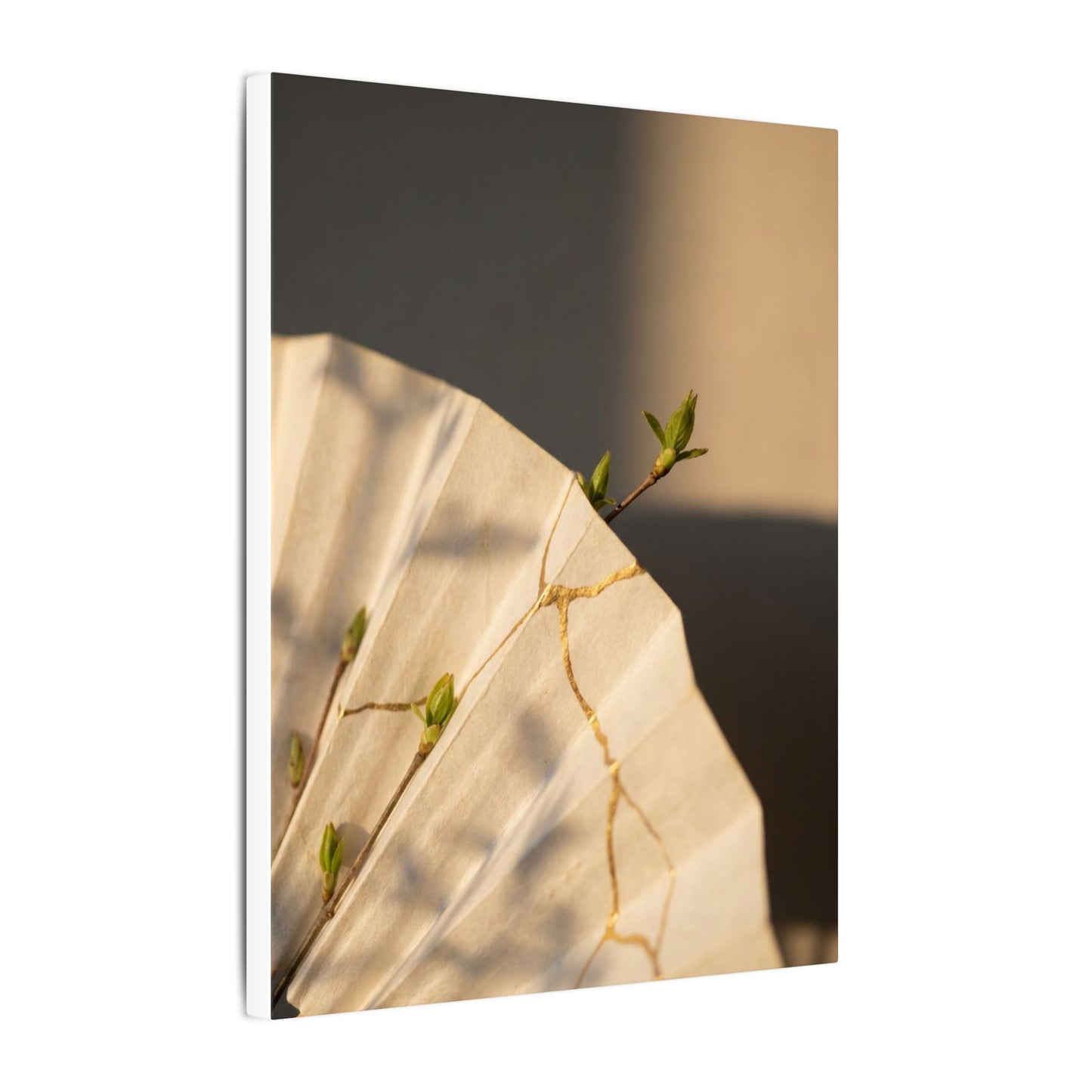 Paper Fold Gold Vein Canvas Art | Healing Kintsugi Art