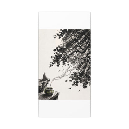 Serene Incense Smoke Canvas Art - Ukiyo E Inspired Zen