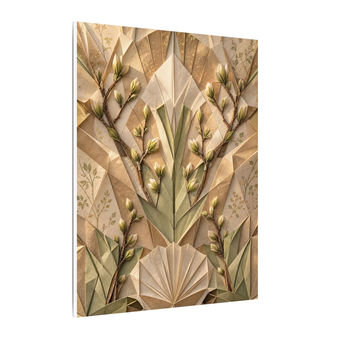 Kanso Paper Fold Canvas Art - Japandi Japanese Pattern