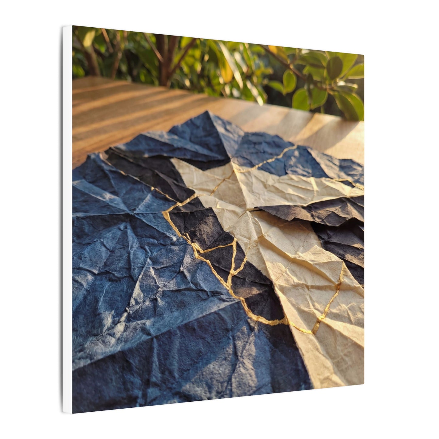Golden Hour Paper Fold Canvas Art - Kintsugi Ma