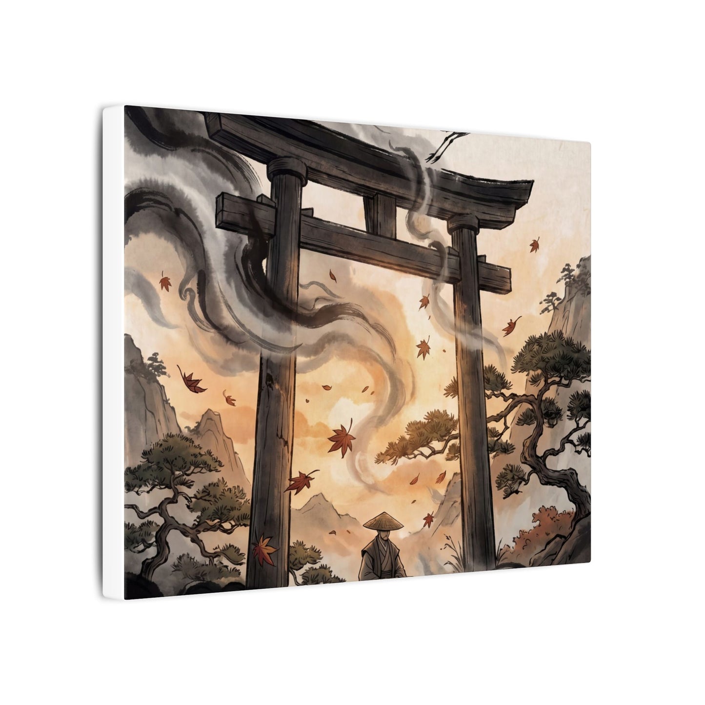 Torii Gate Ukiyo E Inspired Canvas Art | Serene Zen Art