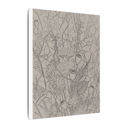 Summer Dried Flowers Minimal Line Canvas Art | Elegant Decor