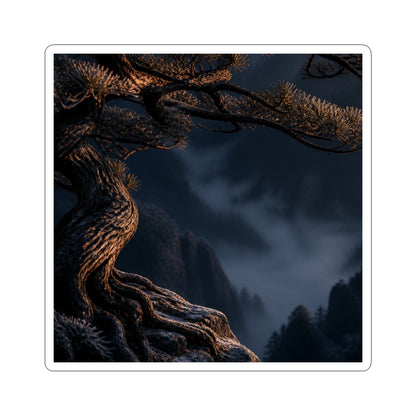 Sophisticated Pine Tree Sticker - Shadow Zen Dark Japandi