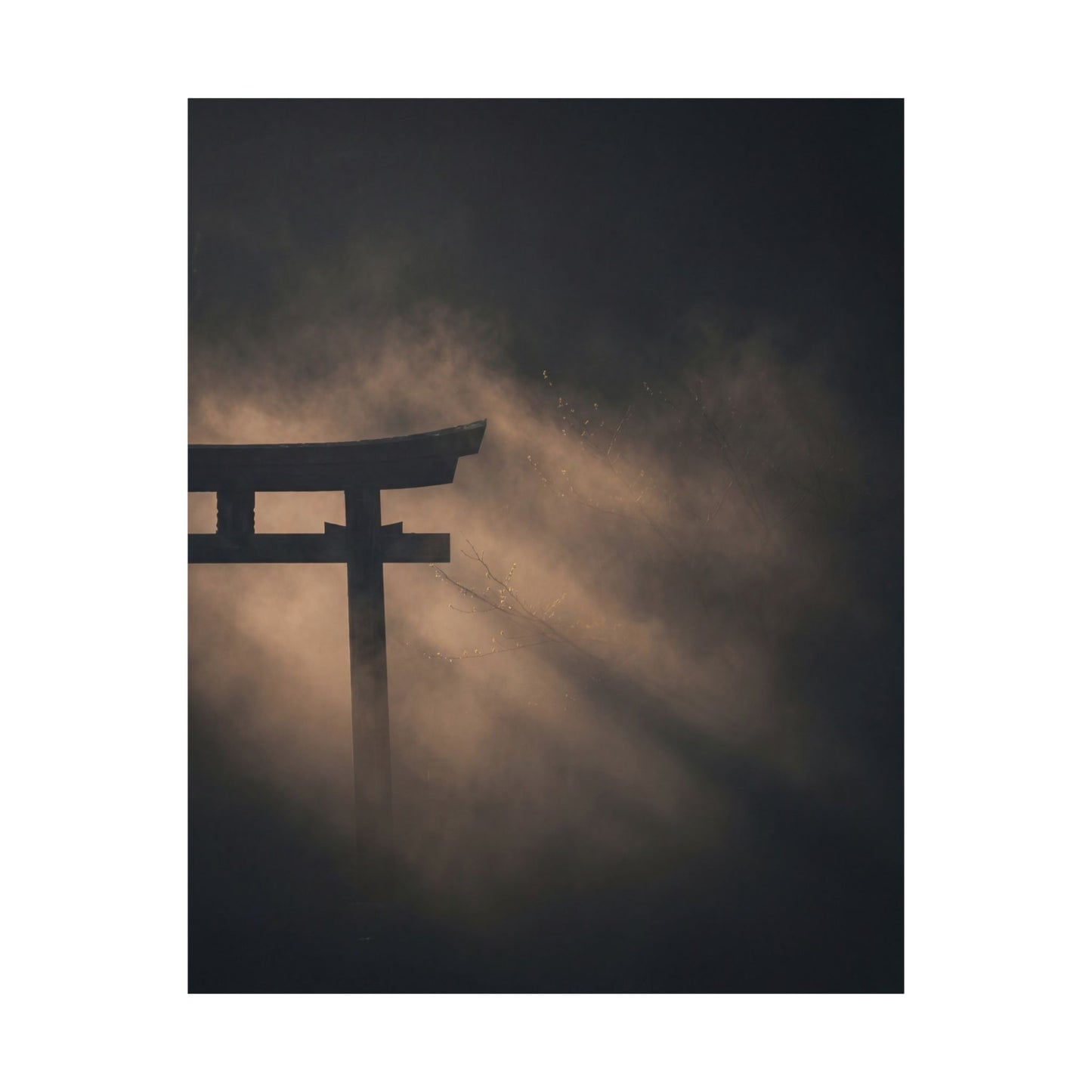 Spring Torii Gate Shadow Zen Wall Art Print | Luxurious Decor