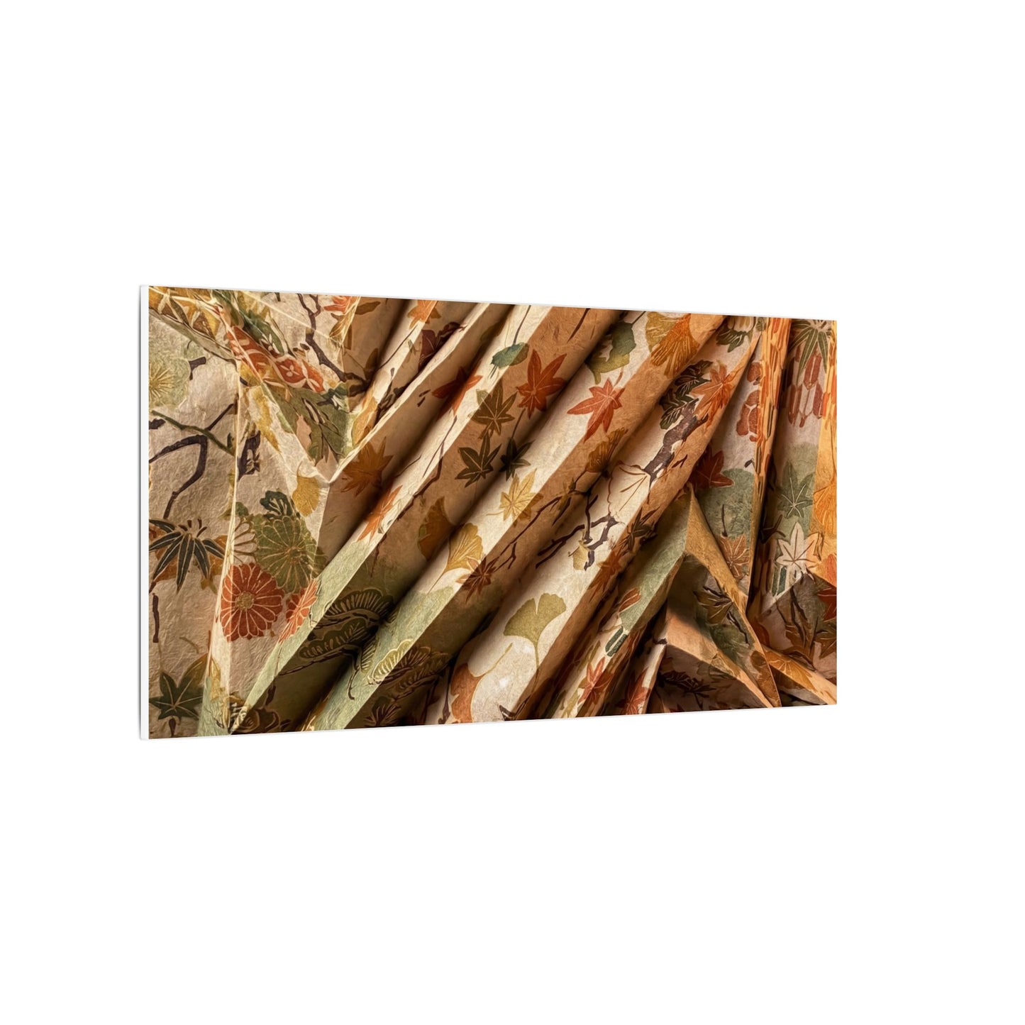 Paper Fold Autumn Canvas Art | Japandi Earthy Design