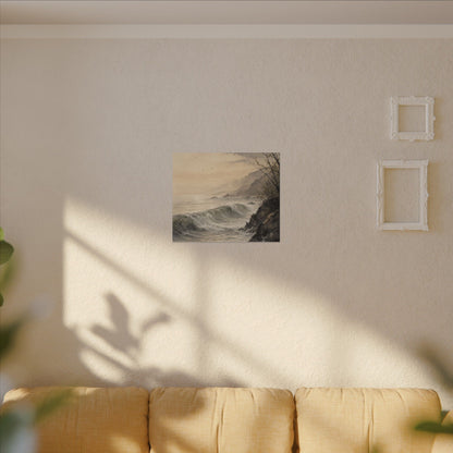 Ocean Wave Spring Canvas Art | Japandi Elegant Design