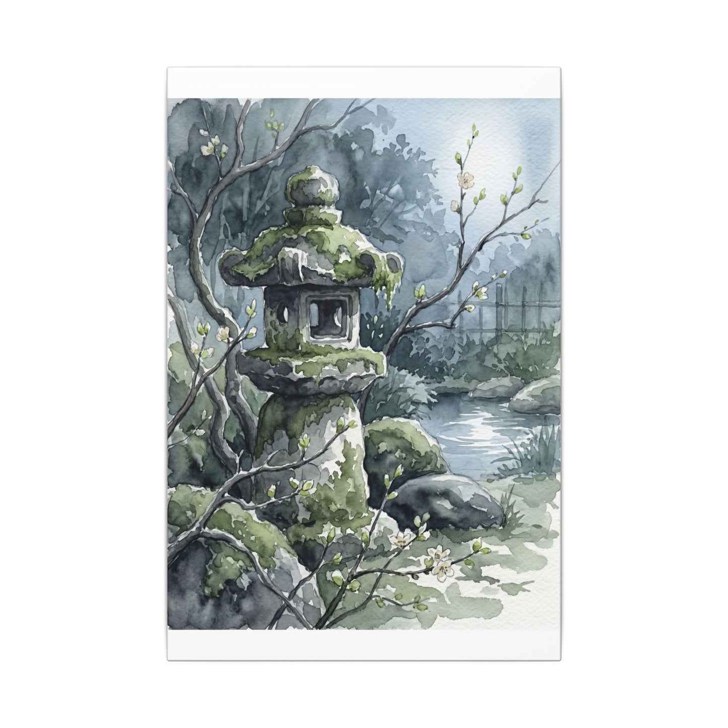 Moonlight Stone Lantern Canvas Art - Japandi Seijaku