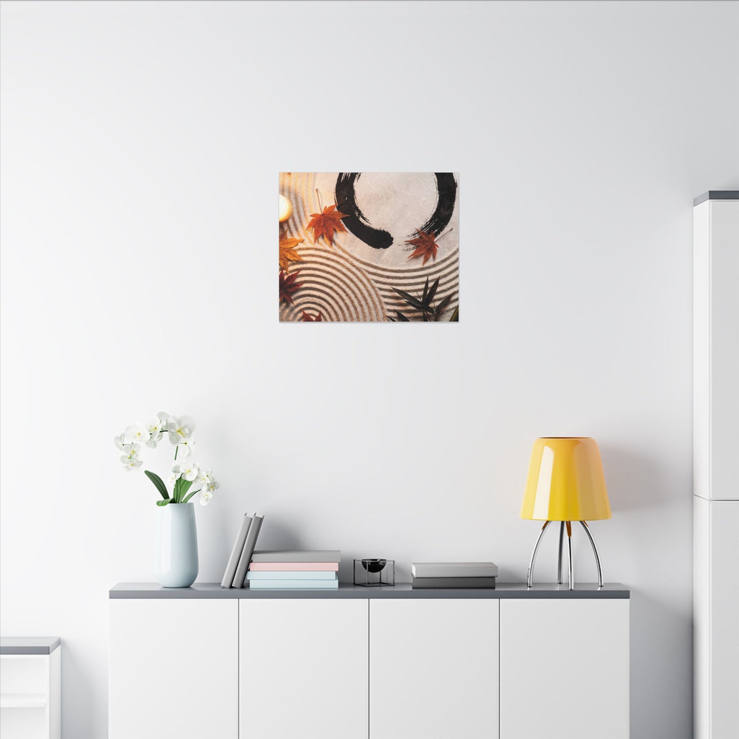 Tranquil Rock Garden Canvas Art - Enso Zen