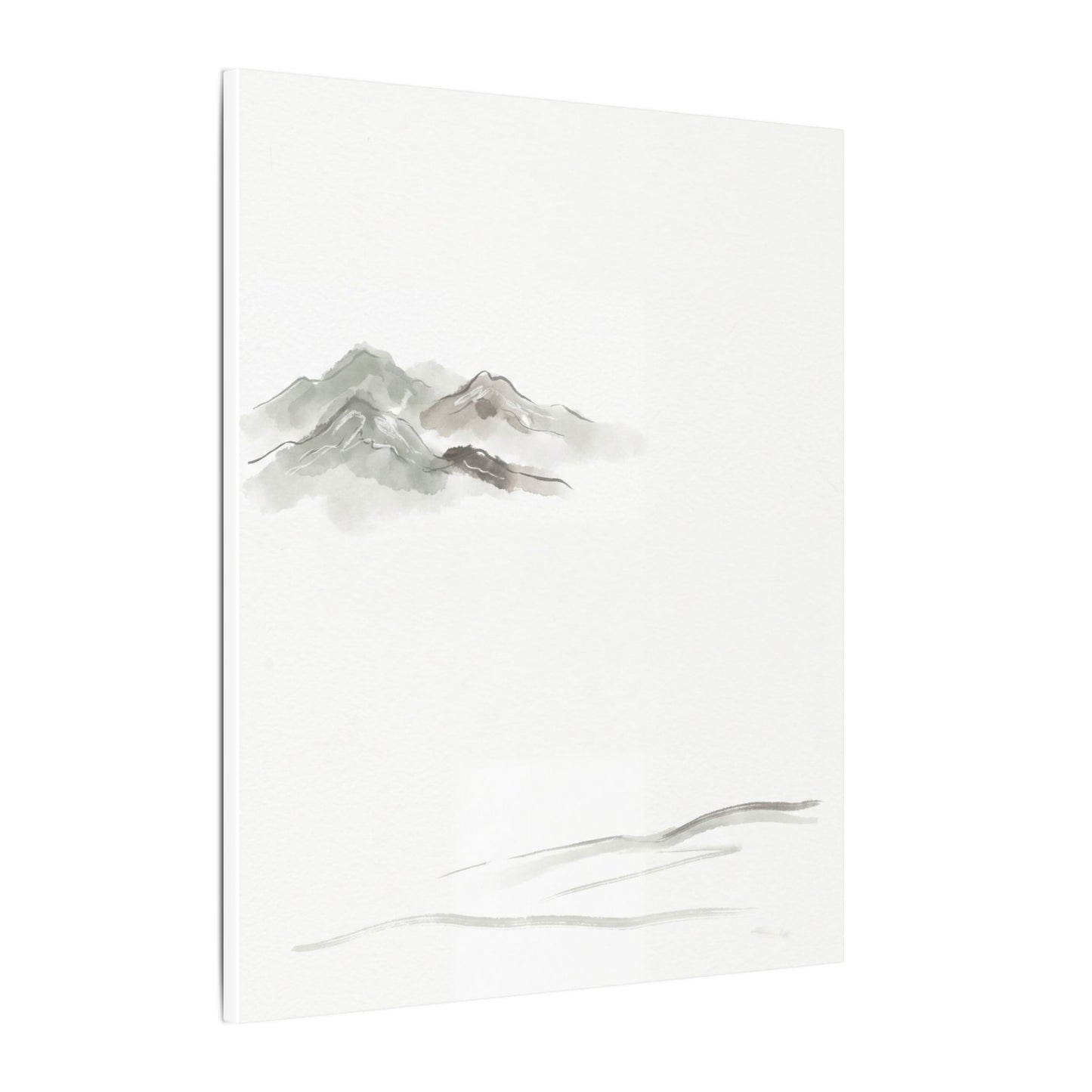 Winter Mountain Mist Minimal Line Canvas Art | Elegant Decor