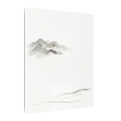 Winter Mountain Mist Minimal Line Canvas Art | Elegant Decor