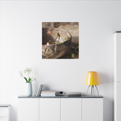 Candlelight Ceramic Bowl Canvas Art - Japandi Ma