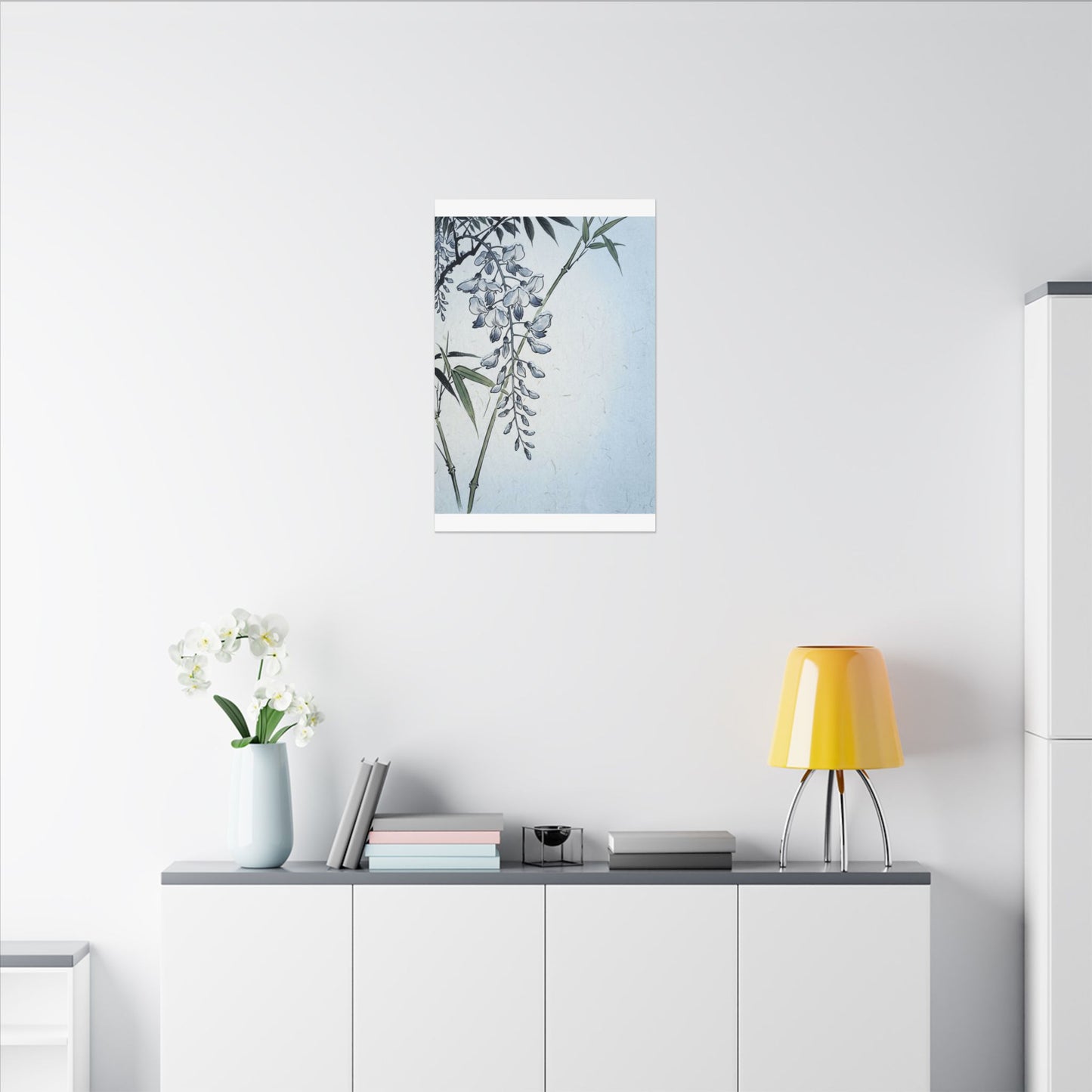 Zen Wisteria in Moonlight | Ukiyo E Inspired Canvas Art