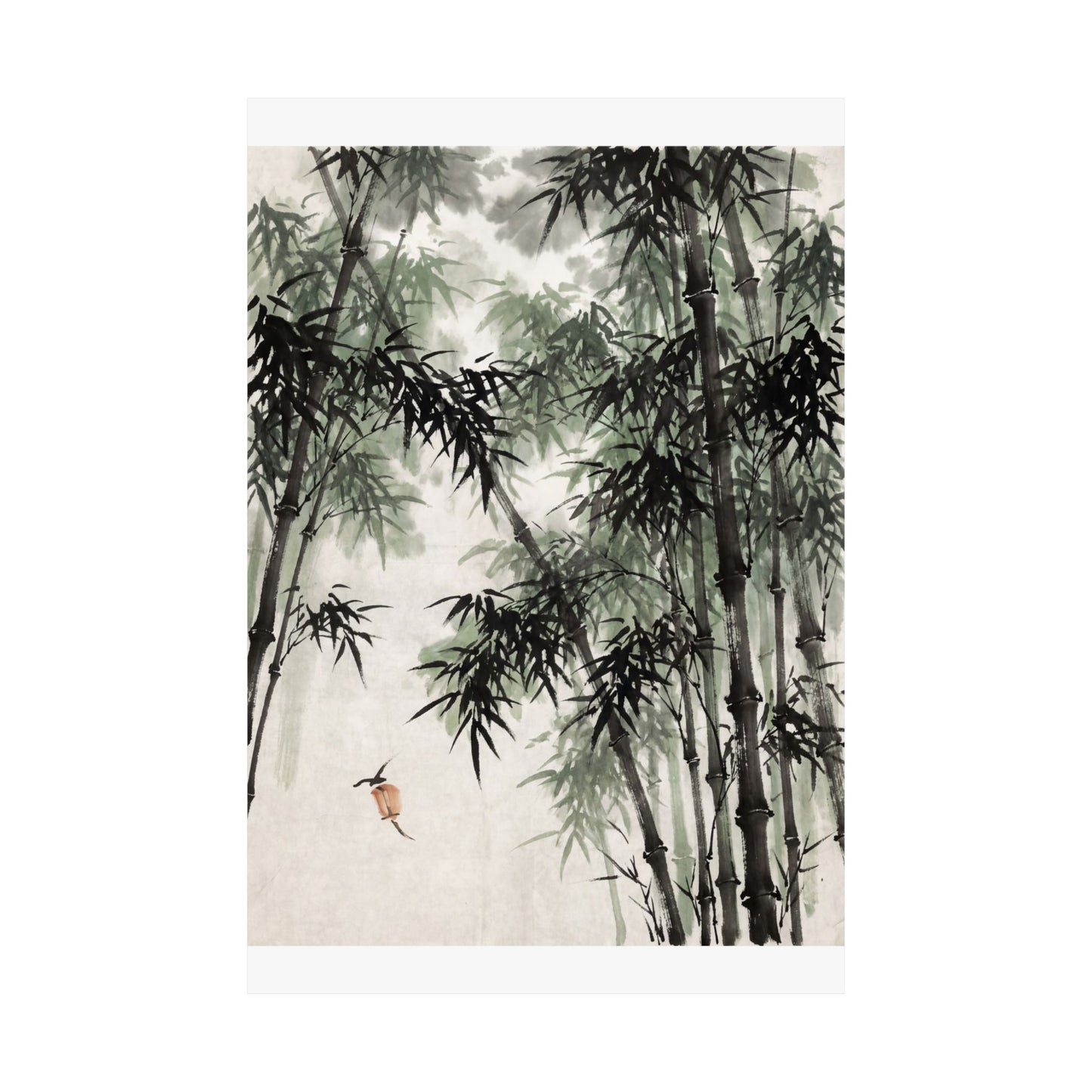 Bamboo Grove Sumi E Wall Art Print | Tranquil Zen Art