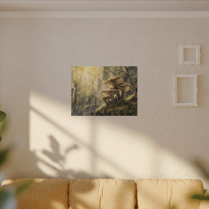 Wild Mushrooms Canvas Art | Spring Japandi Watercolor Art