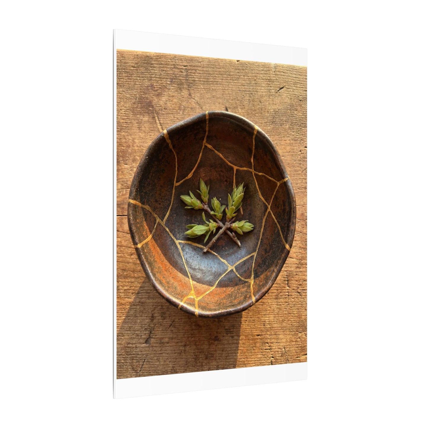 Ceramic Bowl Gold Repair Canvas Art | Resilient Kintsugi Art