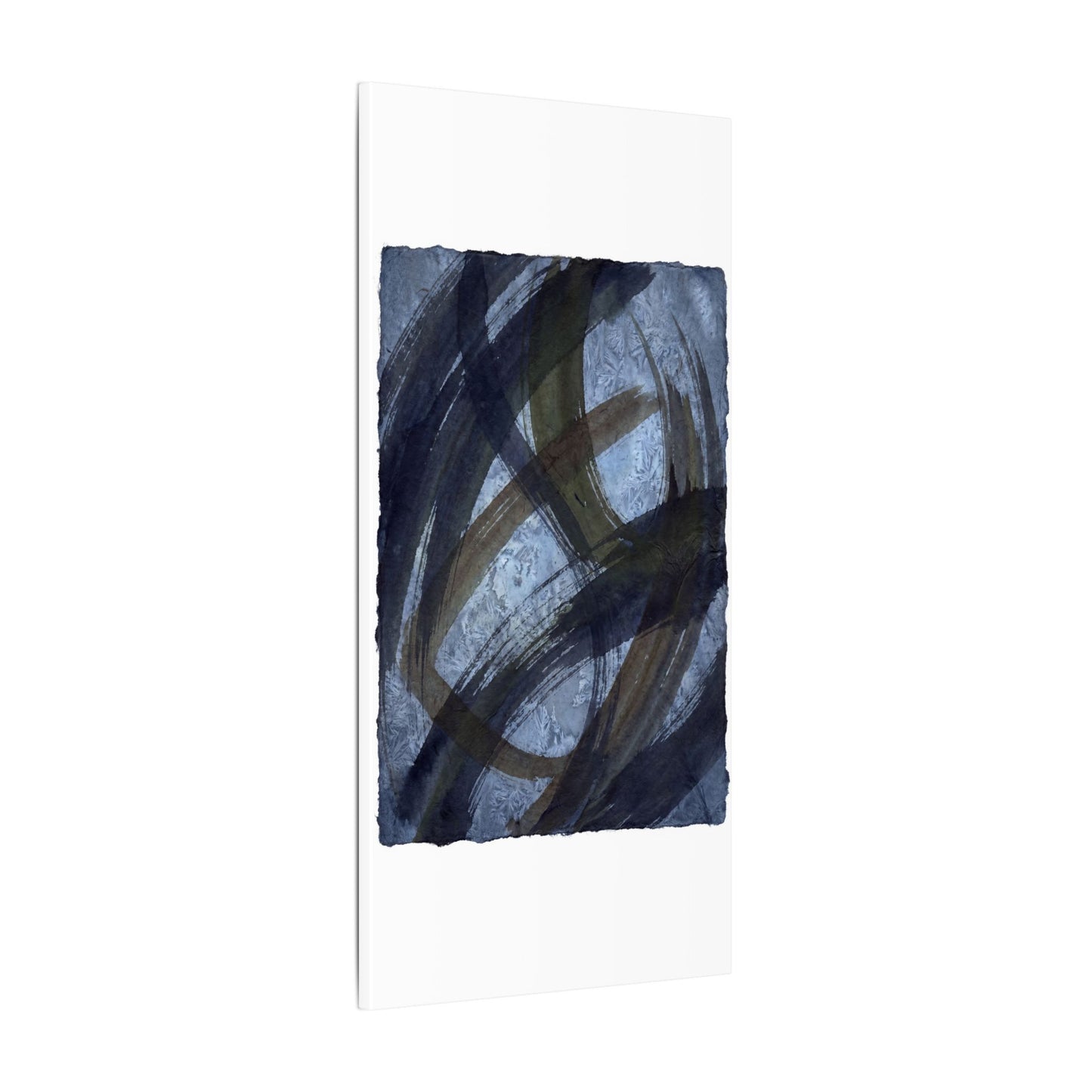 Ink Brushstroke Canvas Art | Winter Dark Japandi Shadow Zen Art