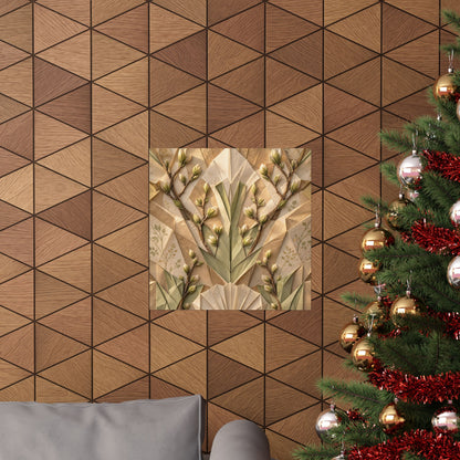 Paper Fold Japanese Pattern Wall Art Print | Warm Japandi Art