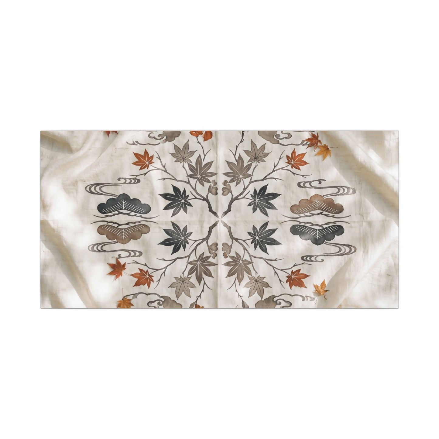 Elegant Silk Drape Canvas Art - Japanese Pattern Japandi