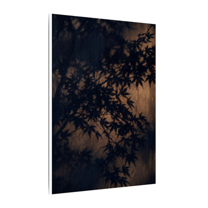 Shadow Play Autumn Canvas Art | Dark Japandi Atmospheric Design