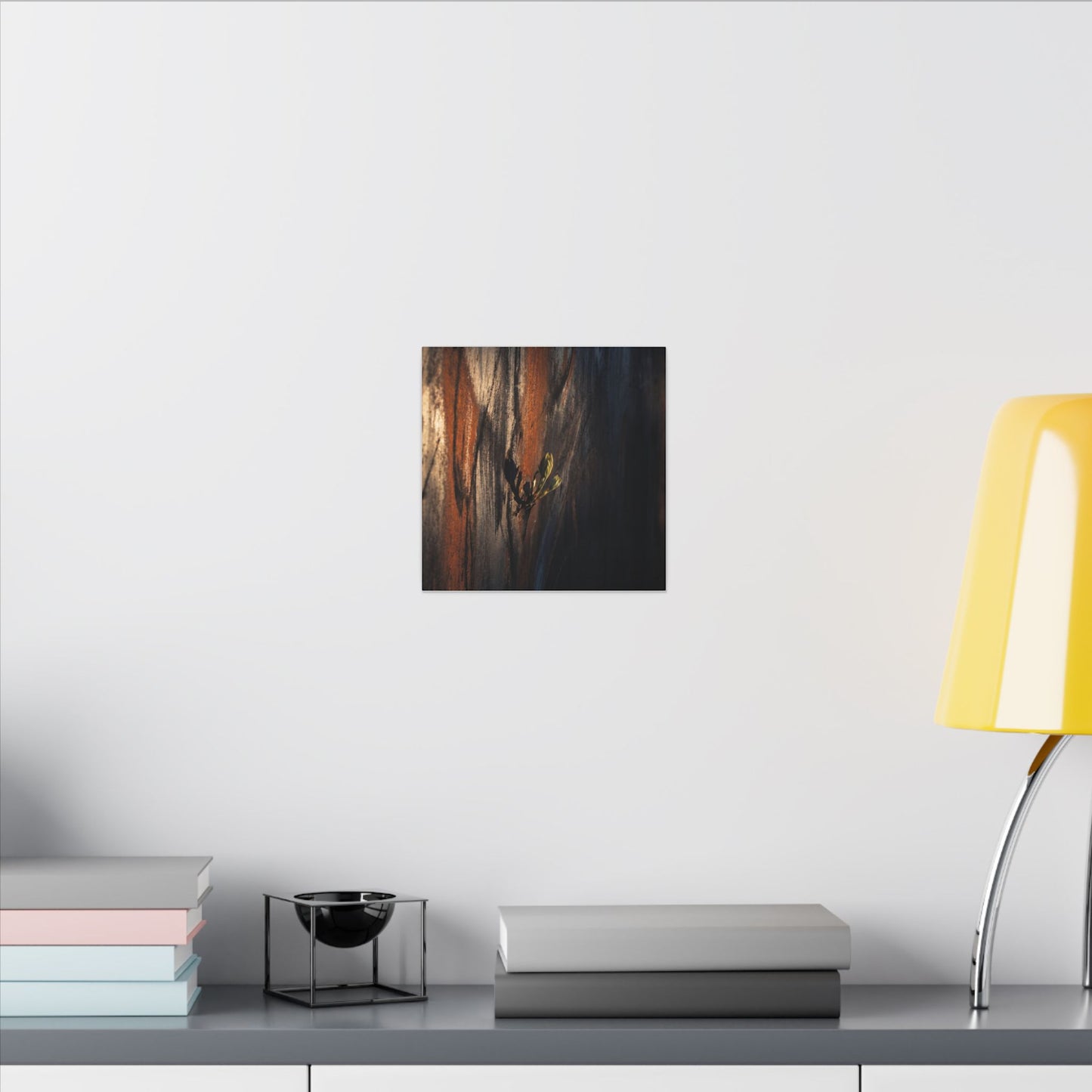 Rust Patina Charcoal Ink Canvas Art | Moody Dark Japandi Art