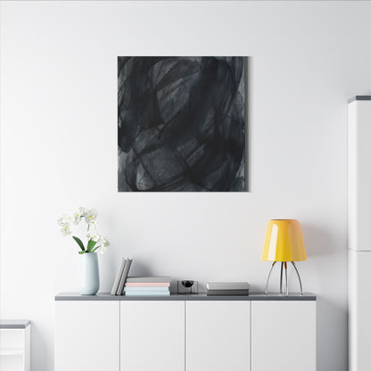 Deep Tones Dark Japandi Charcoal Canvas Art