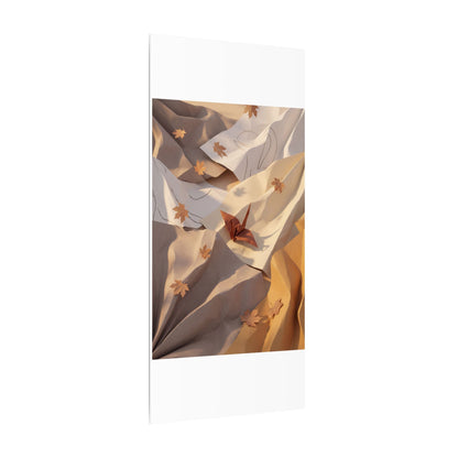 Autumn Paper Fold Minimal Line Canvas Art | Cozy Decor