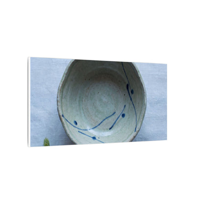 Spring Ceramic Bowl Minimal Line Canvas Art | Warm Decor