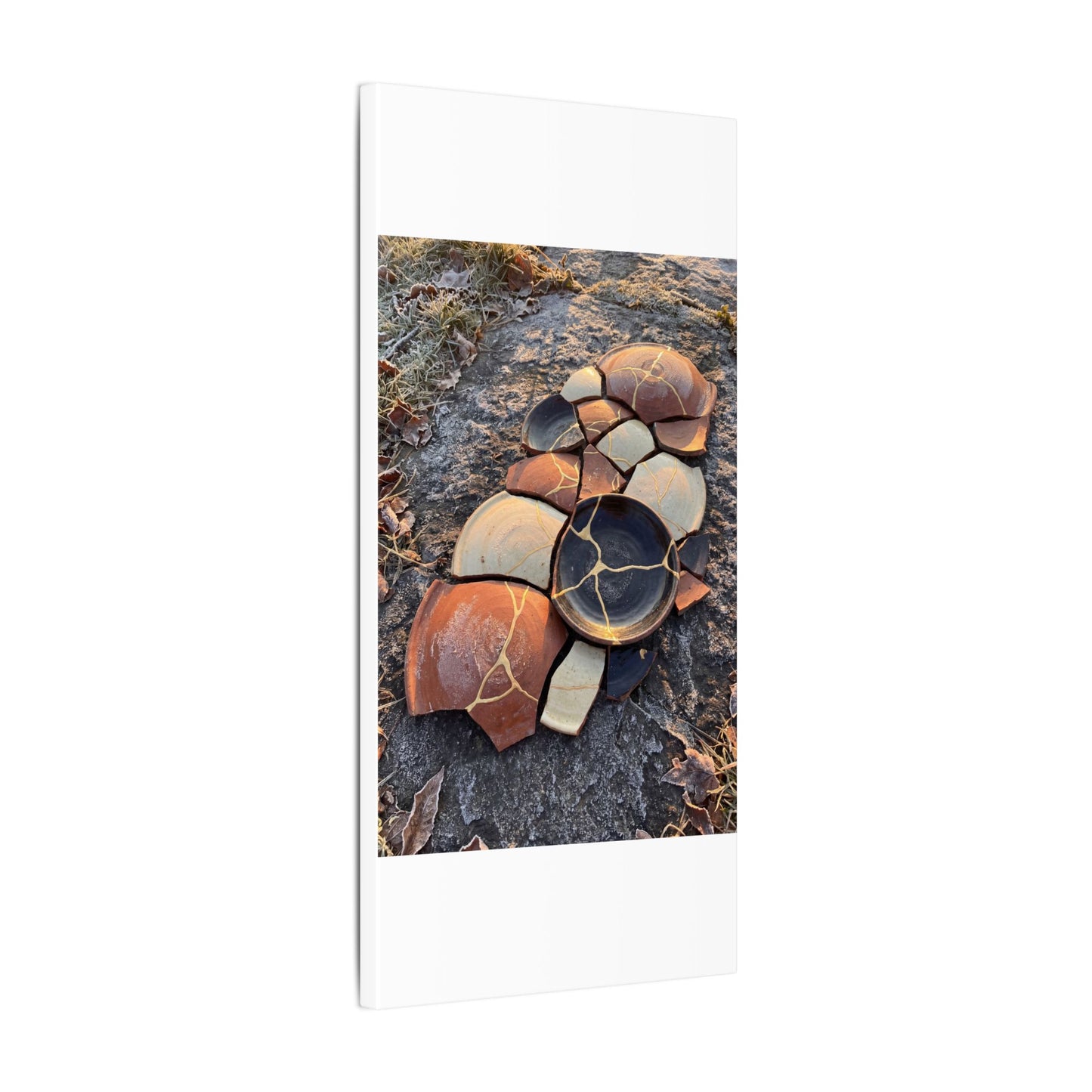 Winter Broken Pottery Gold Vein Canvas Art | Beautiful Decor