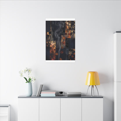 Autumn Incense Smoke Dark Texture Canvas Art | Sophisticated Decor