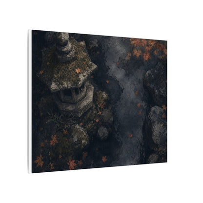 Stone Lantern Canvas Art | Autumn Japandi Texture Art