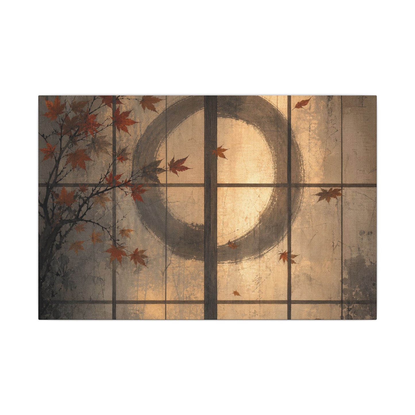 Shoji Screen Texture Canvas Art | Earthy Japandi Art