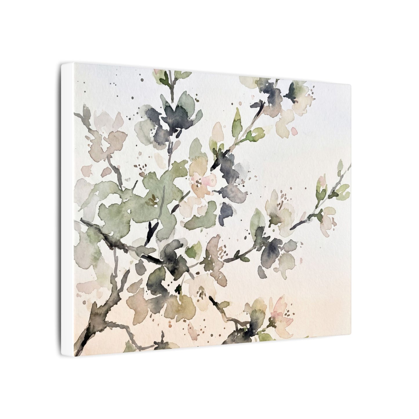 Cherry Blossom Watercolor Canvas Art | Elegant Japandi Art