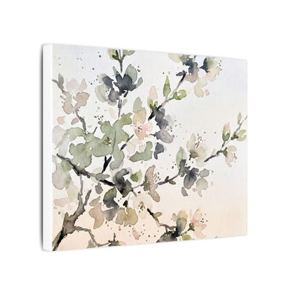 Cherry Blossom Watercolor Canvas Art | Elegant Japandi Art