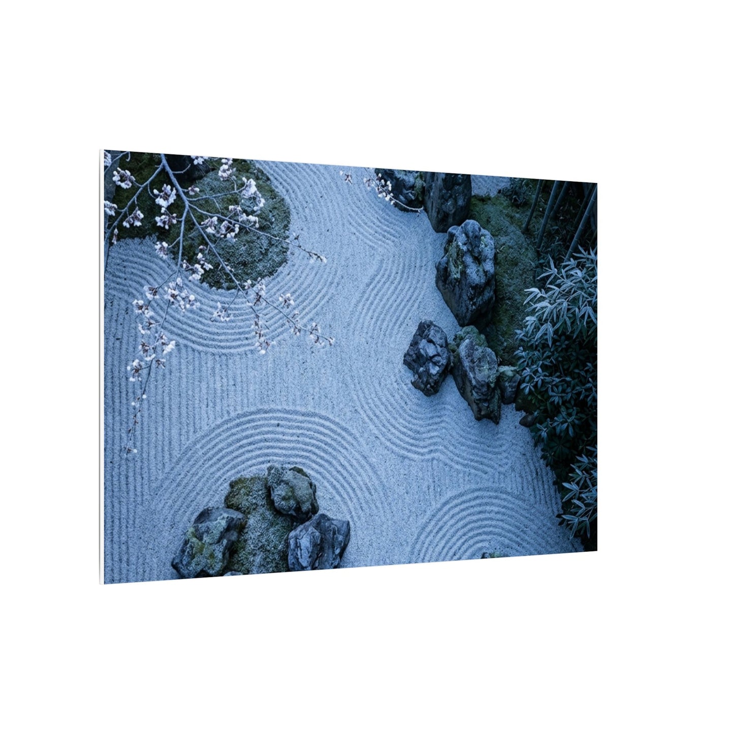 Contemplative Cherry Blossom Canvas Art - Karesansui Zen