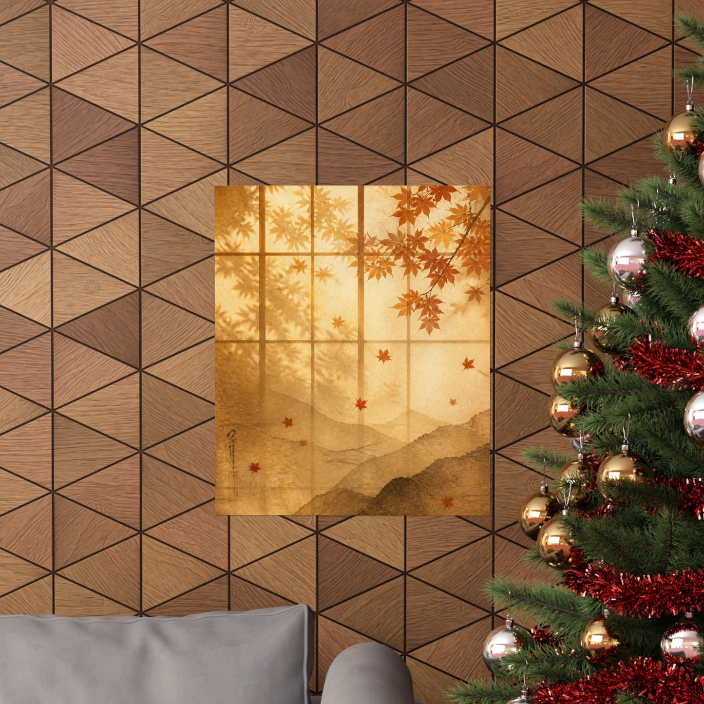 Shoji Screen Wall Art Print | Autumn Japandi Texture Art