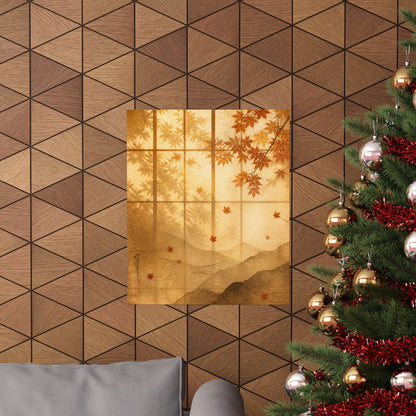 Shoji Screen Wall Art Print | Autumn Japandi Texture Art