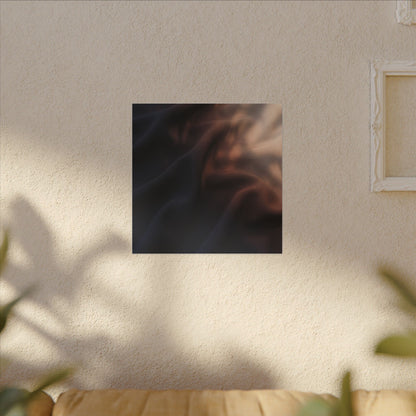 Dark Japandi Silk Drape in Dawn | Shadow Zen Canvas Art