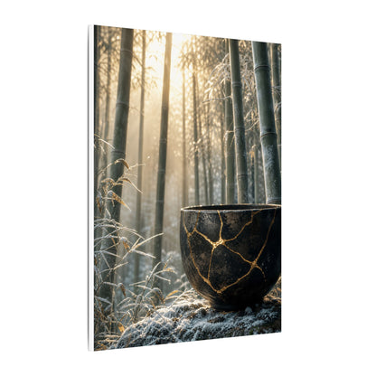 Fukinsei Bamboo Grove Canvas Art - Kintsugi Gold Repair