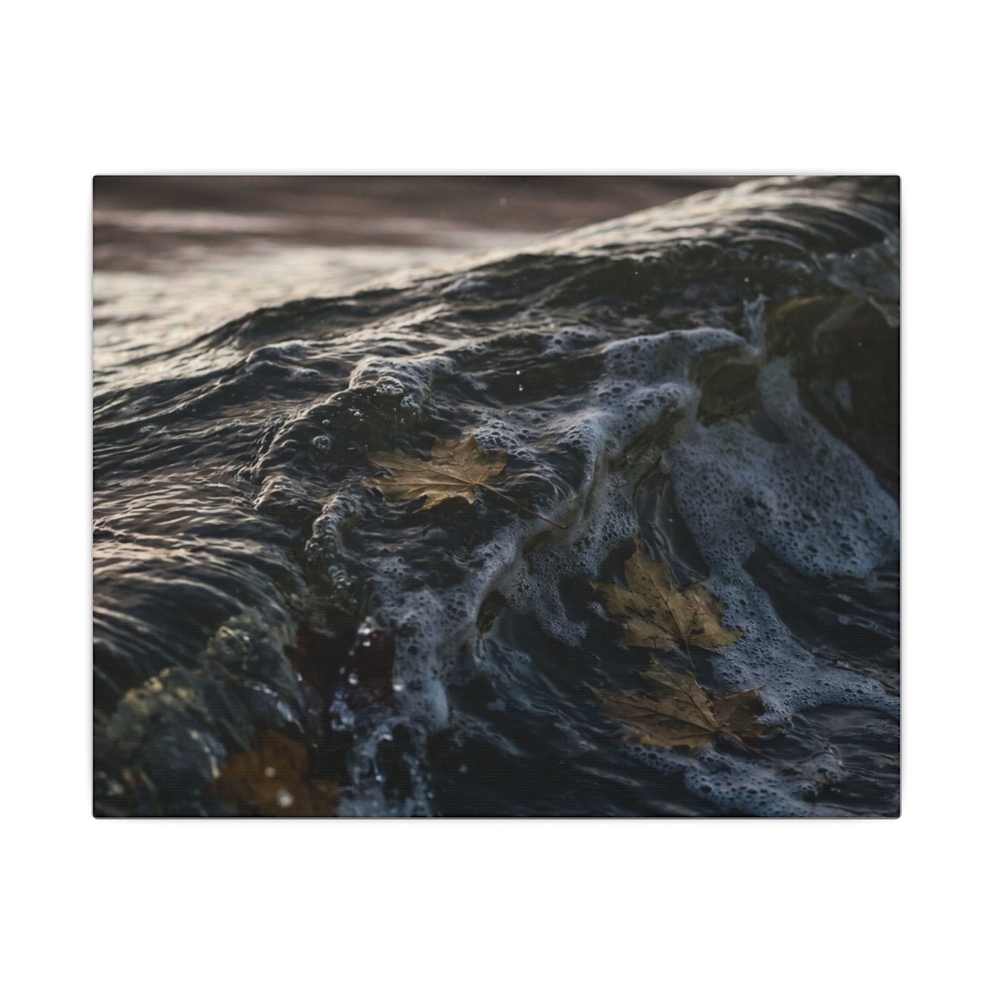 Dark Japandi Ocean Wave in Dawn | Moody Minimal Canvas Art