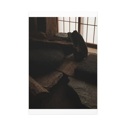 Dark Japandi Shadow Zen Canvas Art