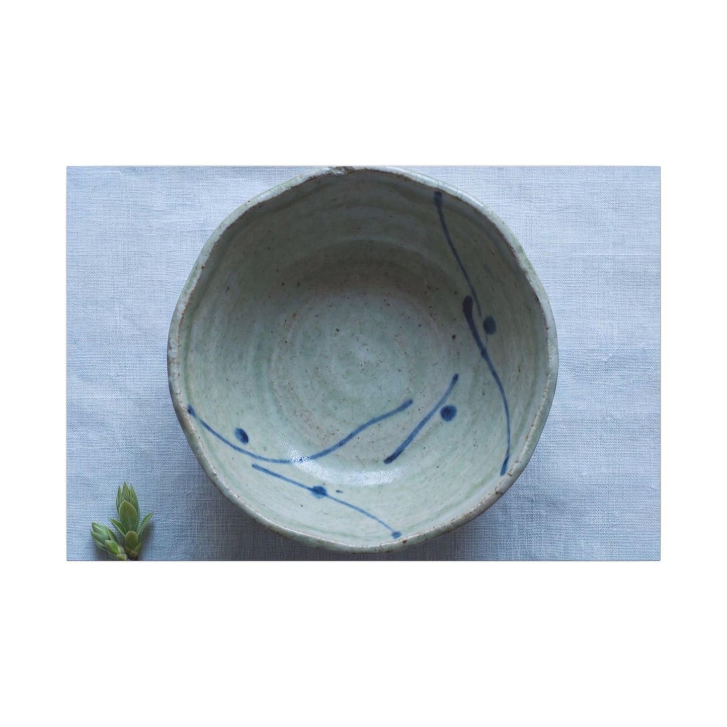 Spring Ceramic Bowl Minimal Line Canvas Art | Warm Decor Art Print