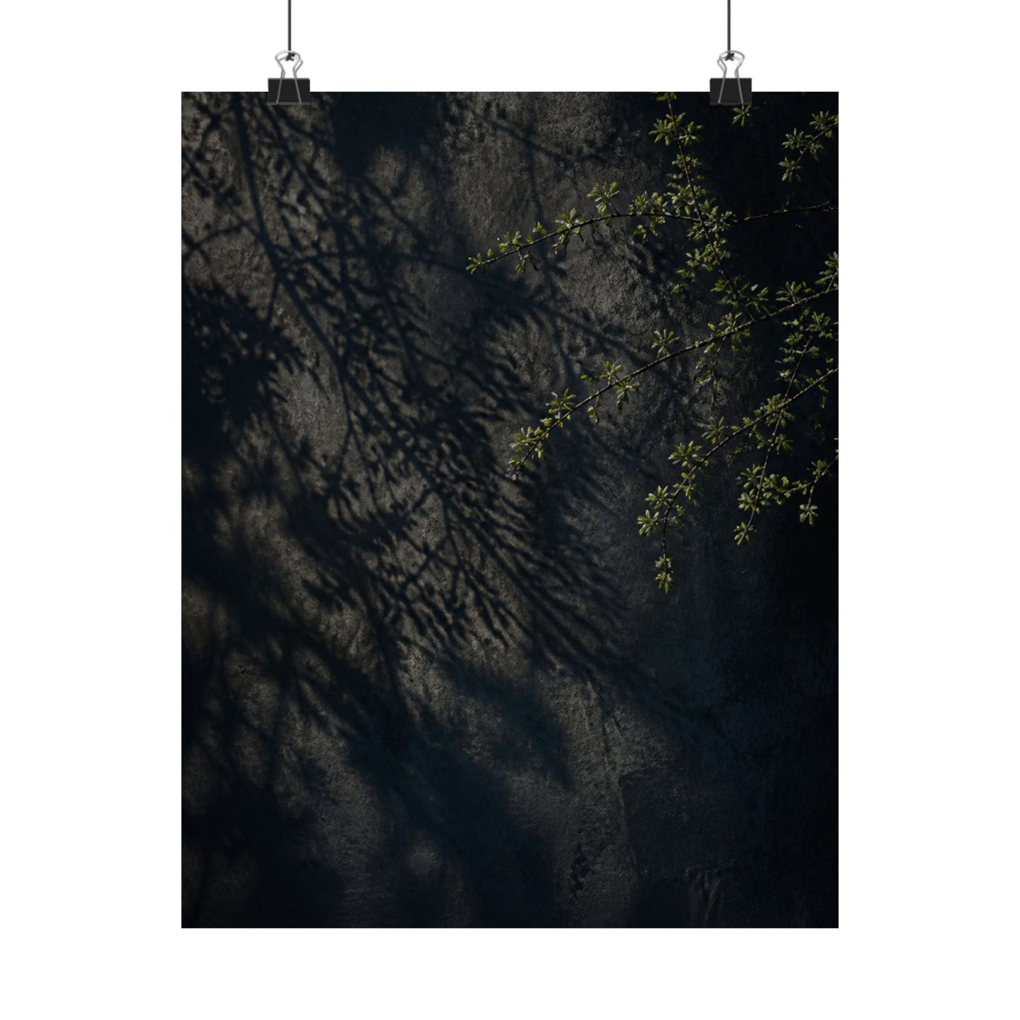 Dark Japandi Shadow Play in Overcast | Moody Minimal Wall Art Print