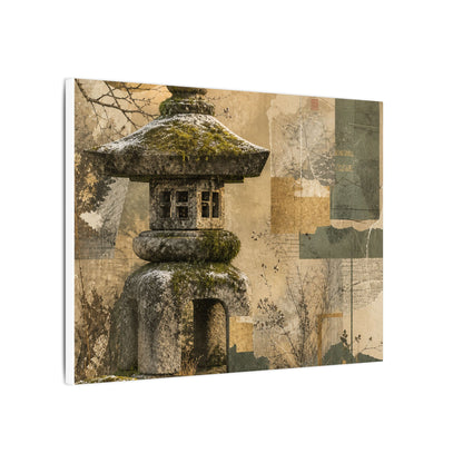 Elegant Stone Lantern Canvas Art - Texture Japandi