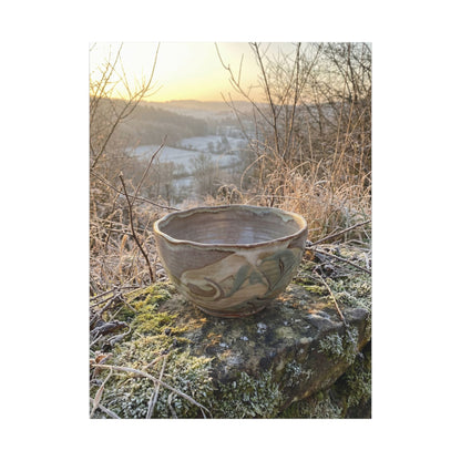 Golden Hour Ceramic Bowl Canvas Art - Japandi Shibui