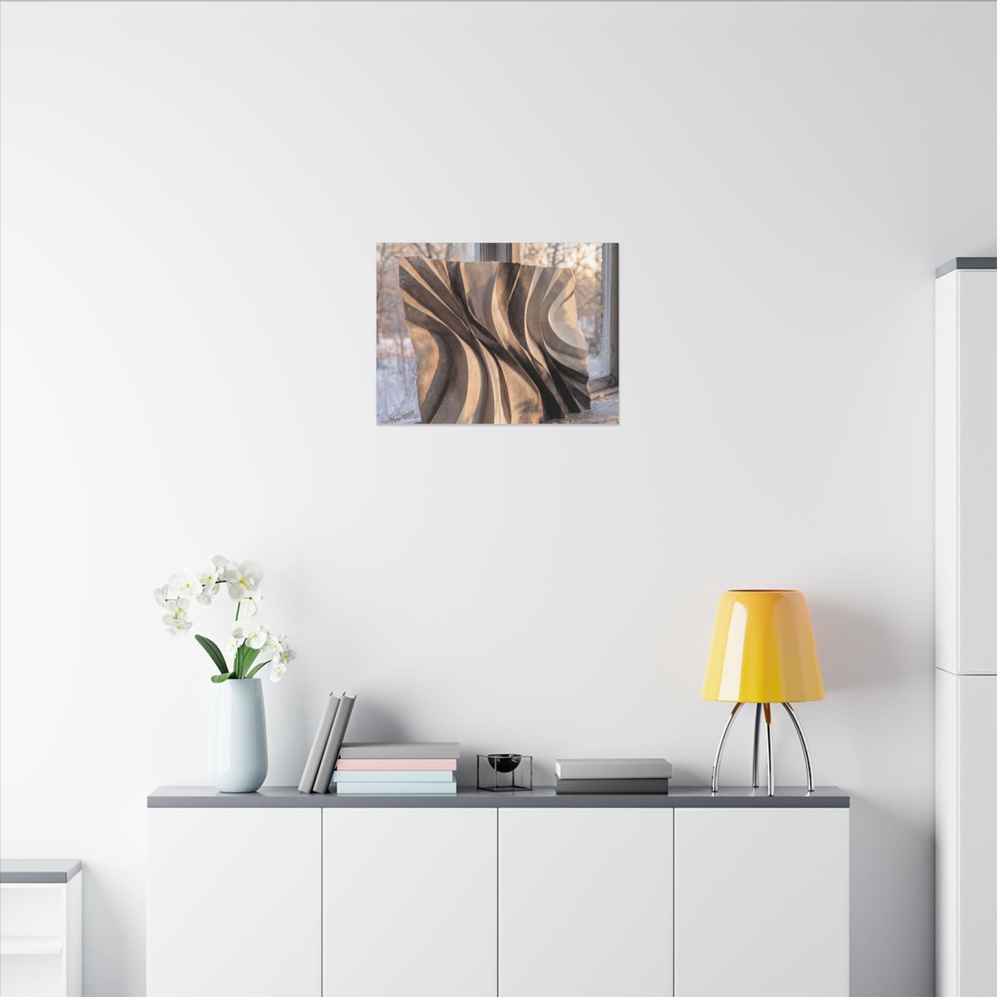 Mono No Aware Paper Fold Canvas Art - Japandi Minimal Line