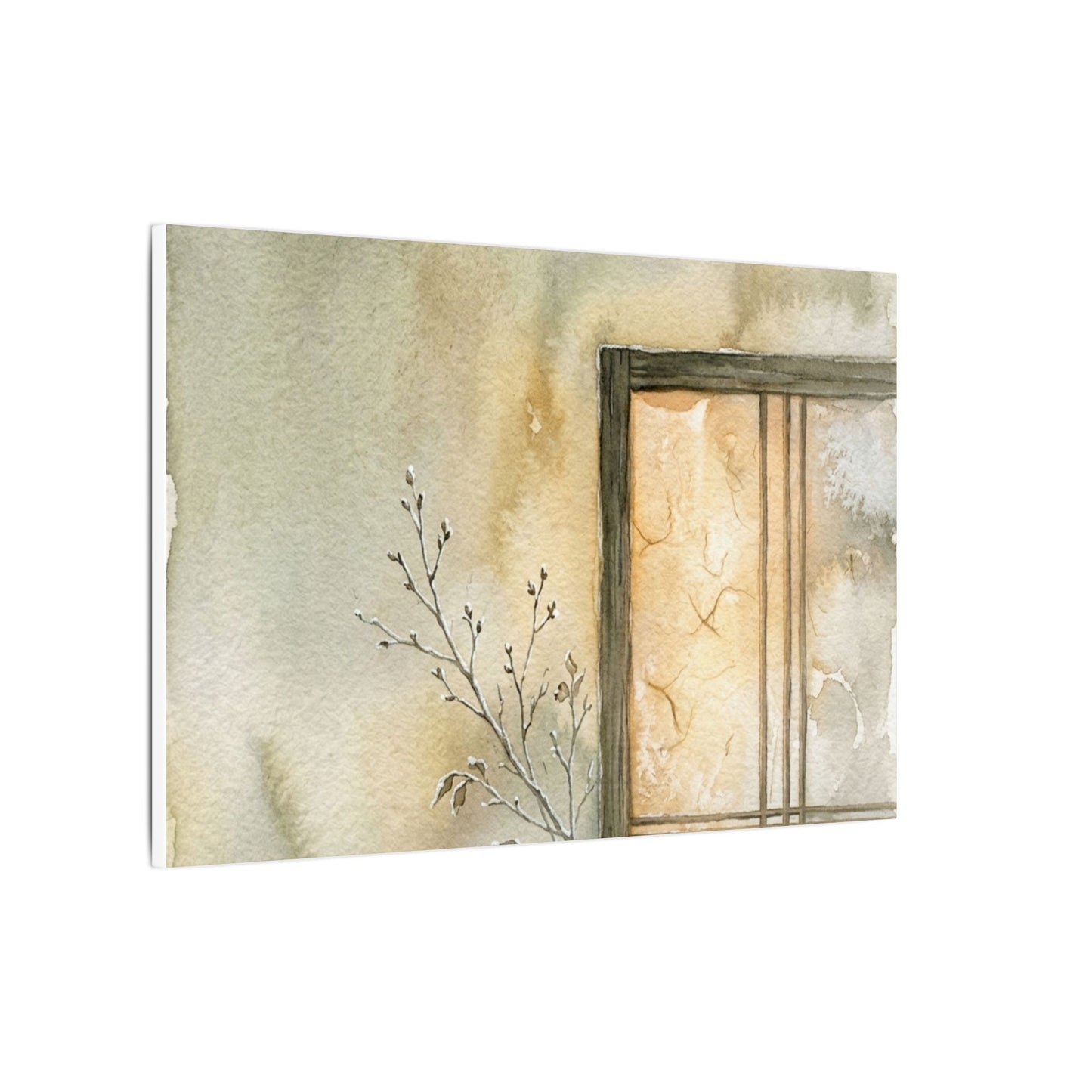 Ma Shoji Screen Canvas Art - Japandi Watercolor