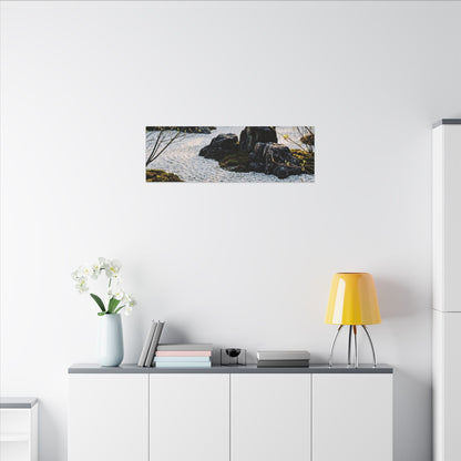 Zen Tea Ceremony in Golden Hour | Karesansui Canvas Art
