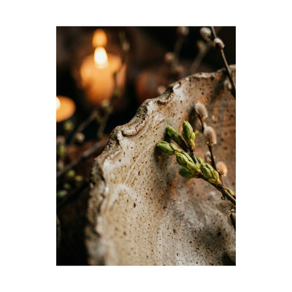 Japandi Ceramic Bowl in Candlelight | Minimal Line Wall Art Print
