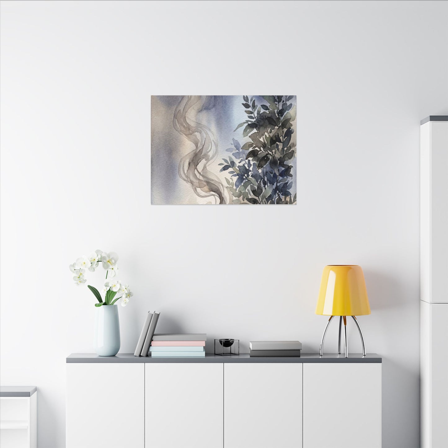 Incense Smoke Summer Canvas Art | Japandi Cozy Design